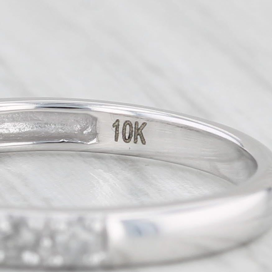 Light Gray 0.20ctw Diamond Wedding Band 10k White Gold Size 7 Stackable Ring Anniversary