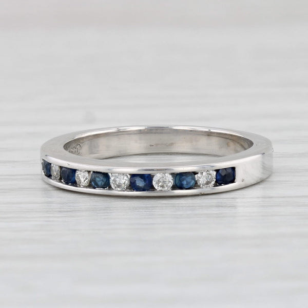 Light Gray 0.28ctw Sapphire Diamond Ring 14k White Gold Size 6 Stackable Wedding Band