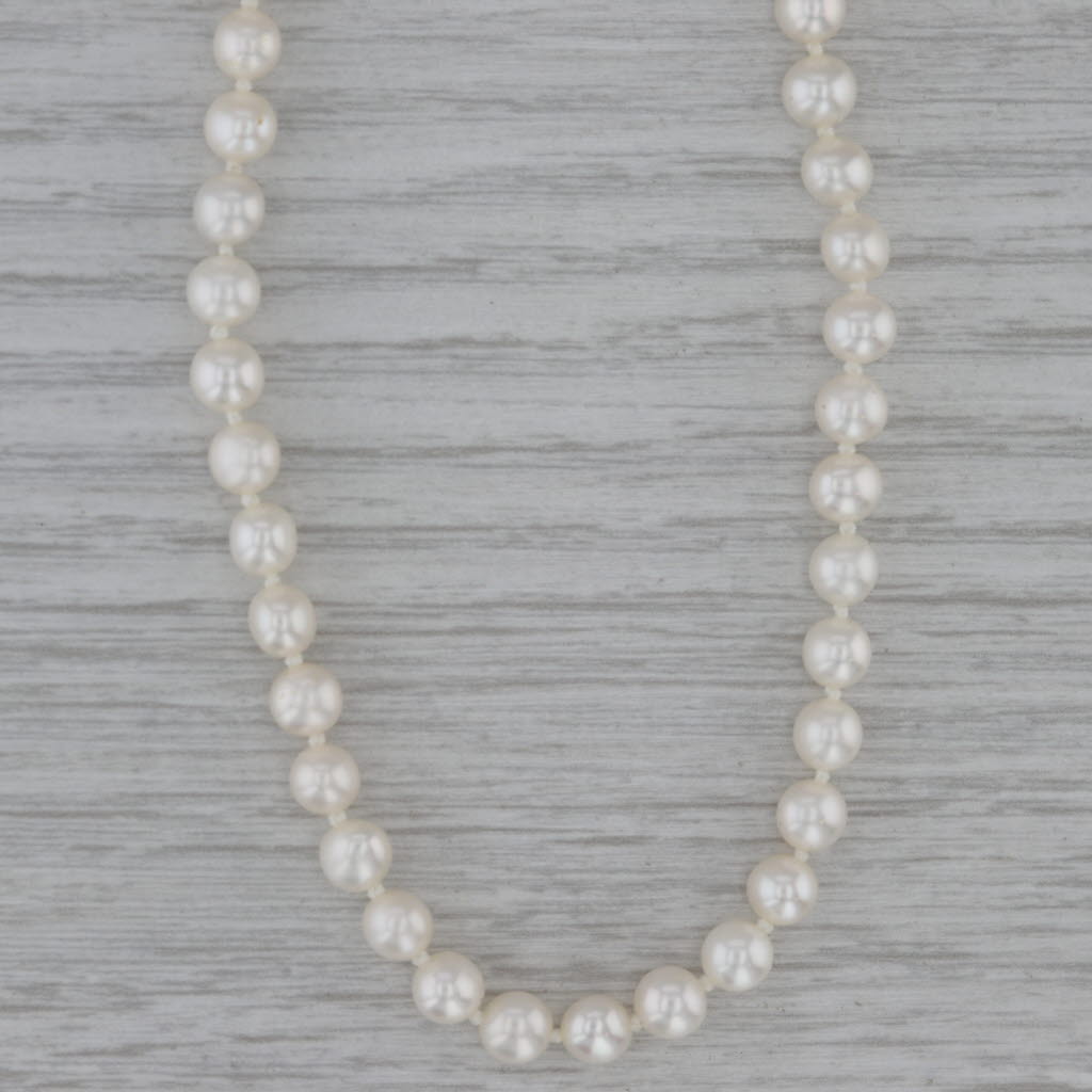 Dark Gray Freshwater Cultured Pearl Single Strand Necklace 14k Gold Clasp 18" 4.8-5.7mm