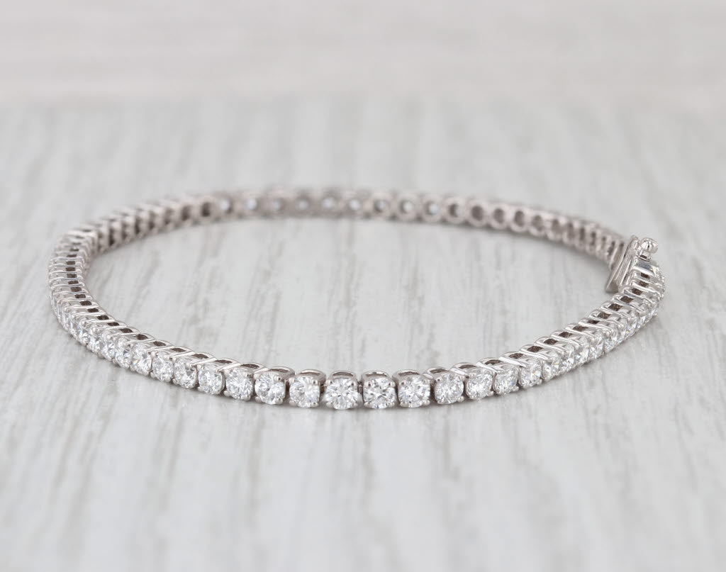 New 3.71ctw Lab Grown Diamond Tennis Bracelet 14k White Gold VS2 F-G 7"