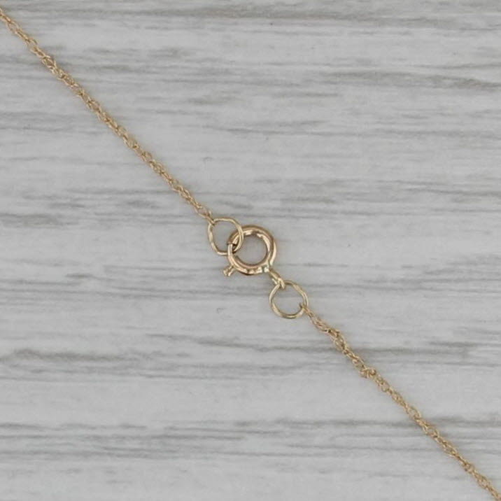 Gemstone Bead Station Necklace 14k Yellow Gold 16.25" Rope Chain