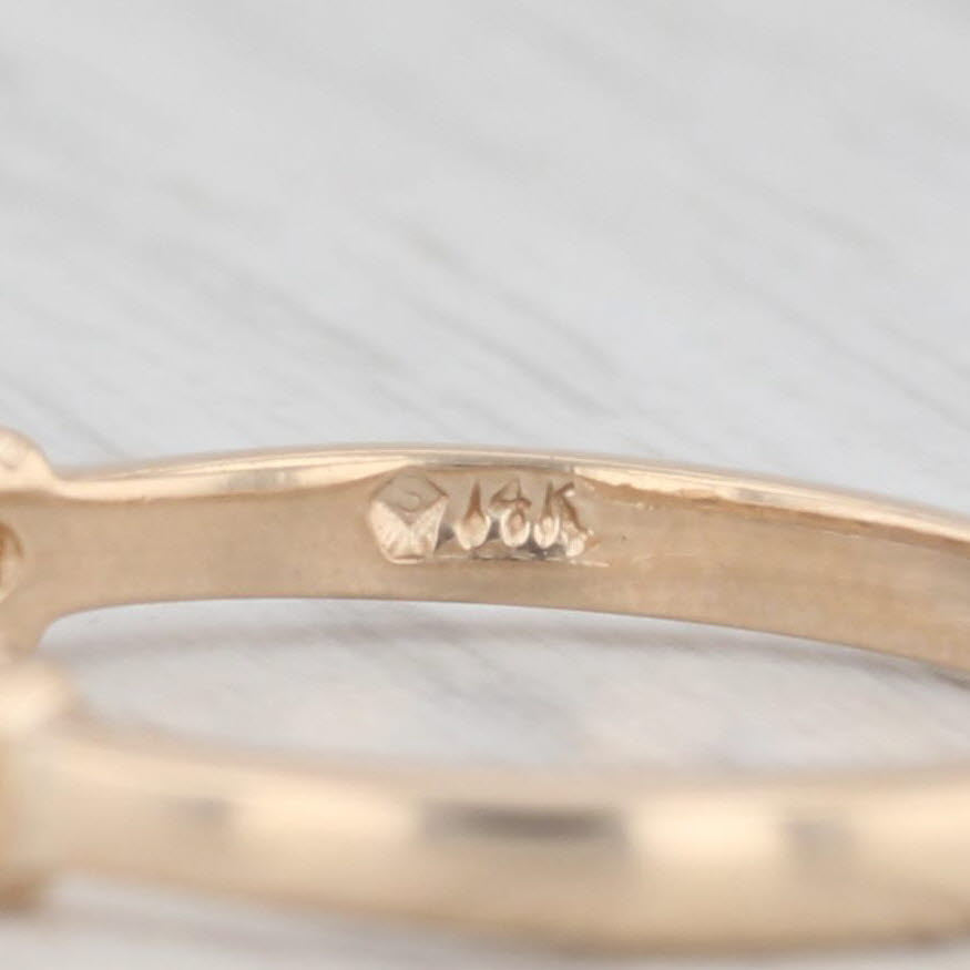 Light Gray 0.20ctw Diamond Wedding Ring 14k Yellow Gold Stackable Band Size 6.25