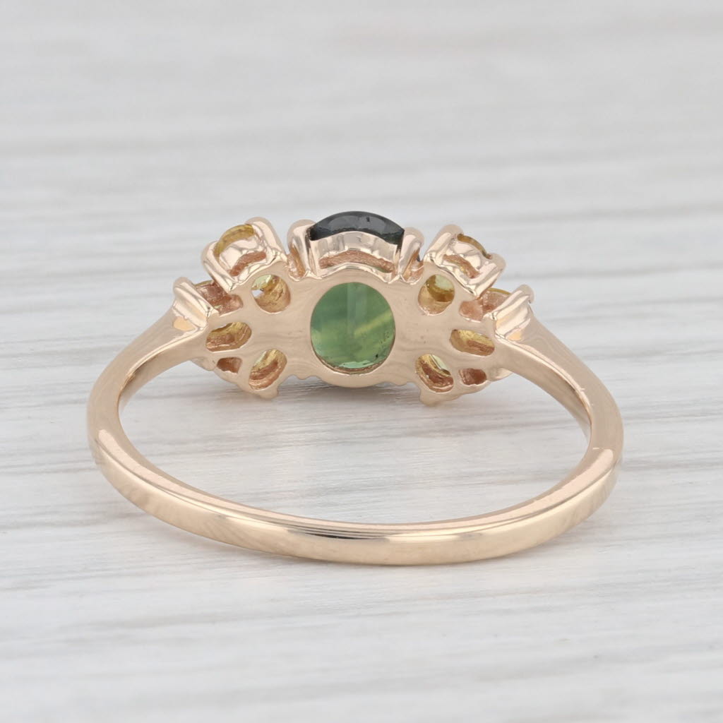 Light Gray 1.14ctw Green Yellow Sapphire Ring 14k Yellow Gold Size 6.75