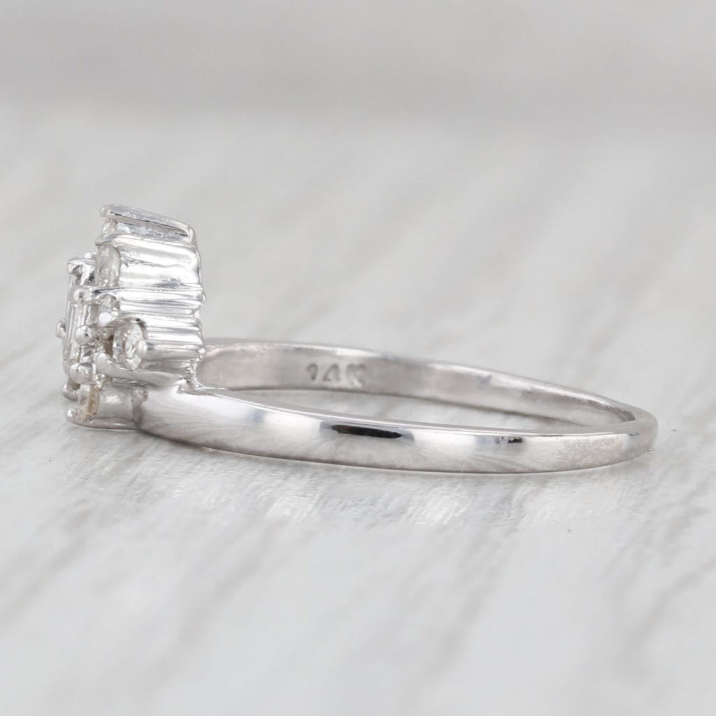 0.26ctw Diamond Ring Ehancer Guard Jacket 14k White Gold Wedding Band Size 6.5