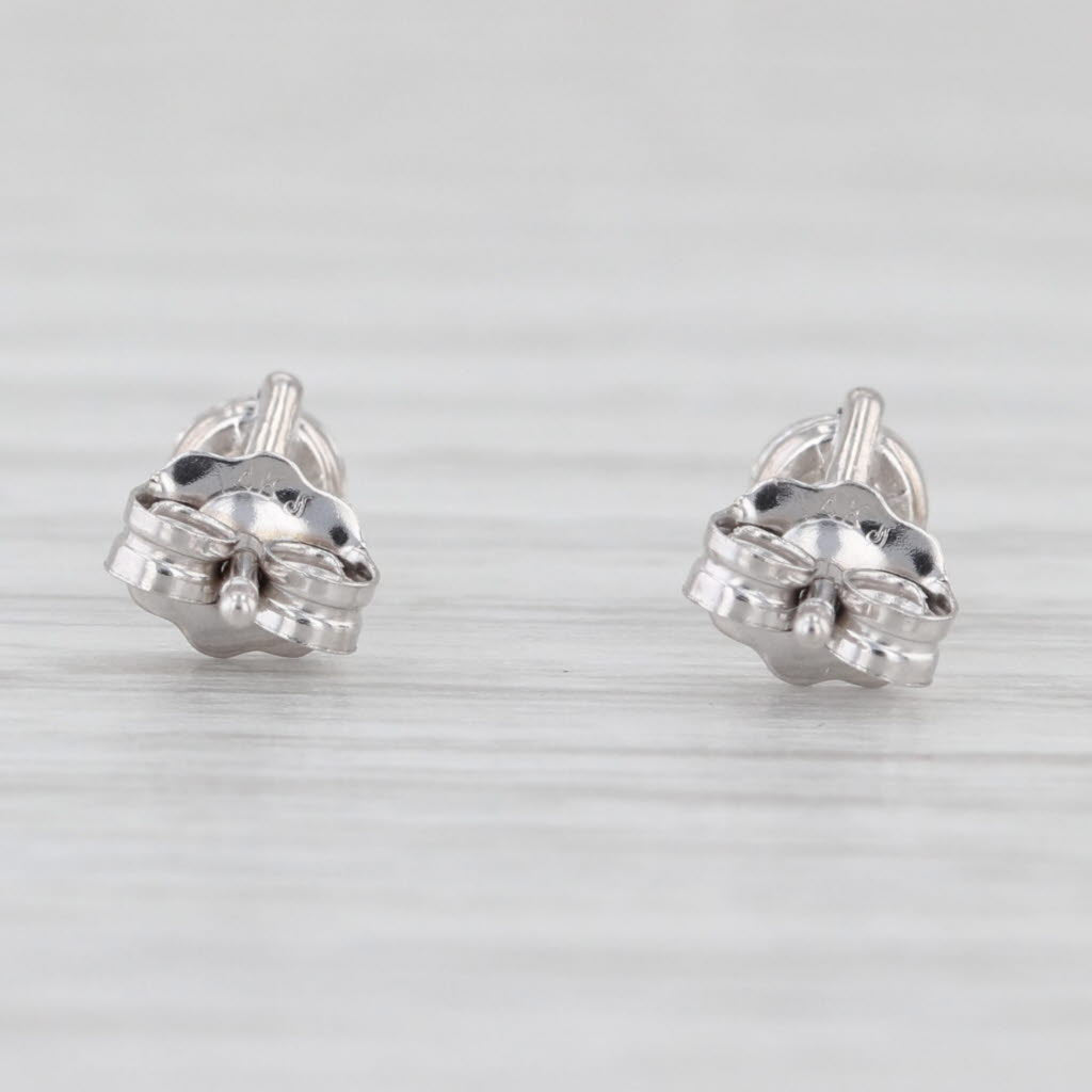 New 0.38ctw Round Brilliant Diamond Solitaire Stud Earrings 14k White Gold Studs