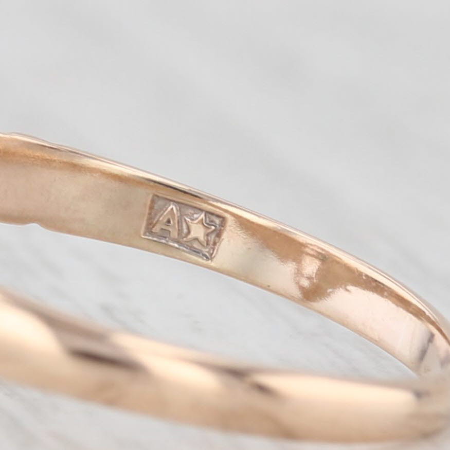 Light Gray Victorian Diamond Ring 9k Yellow Gold Size 7.5 Antique