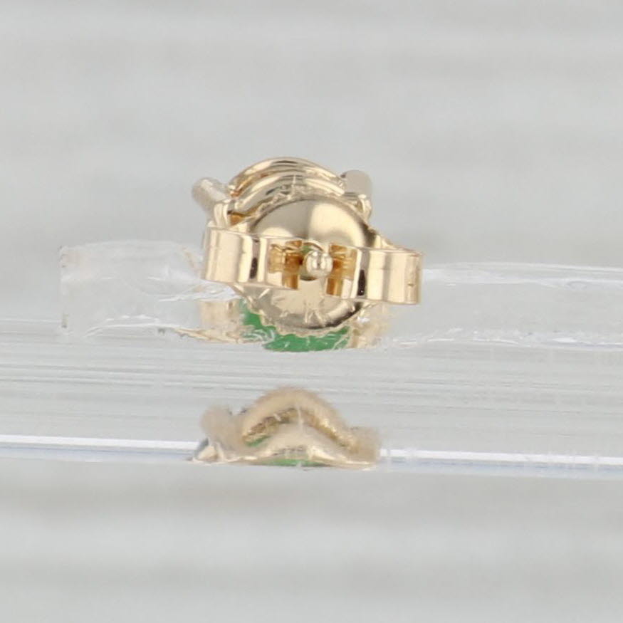 Light Gray Green Tsavorite Garnet Stud Earrings 14k Yellow Gold Oval Cabochon Studs