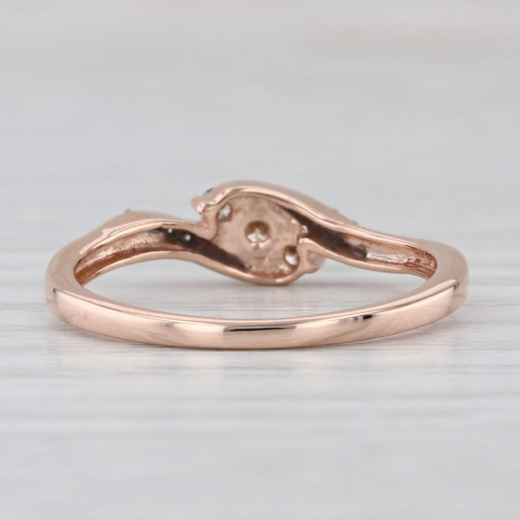0.12ctw Diamond Bypass Ring 10k Rose Gold Size 6.75 Stackable