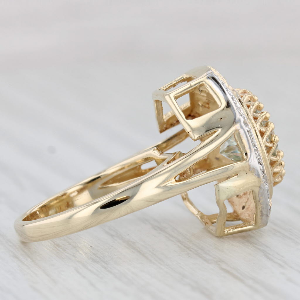 Light Gray 4.32ctw Moissanite Cocktail Ring 14k Yellow Gold Size 8.25 Solitaire w/ Accents