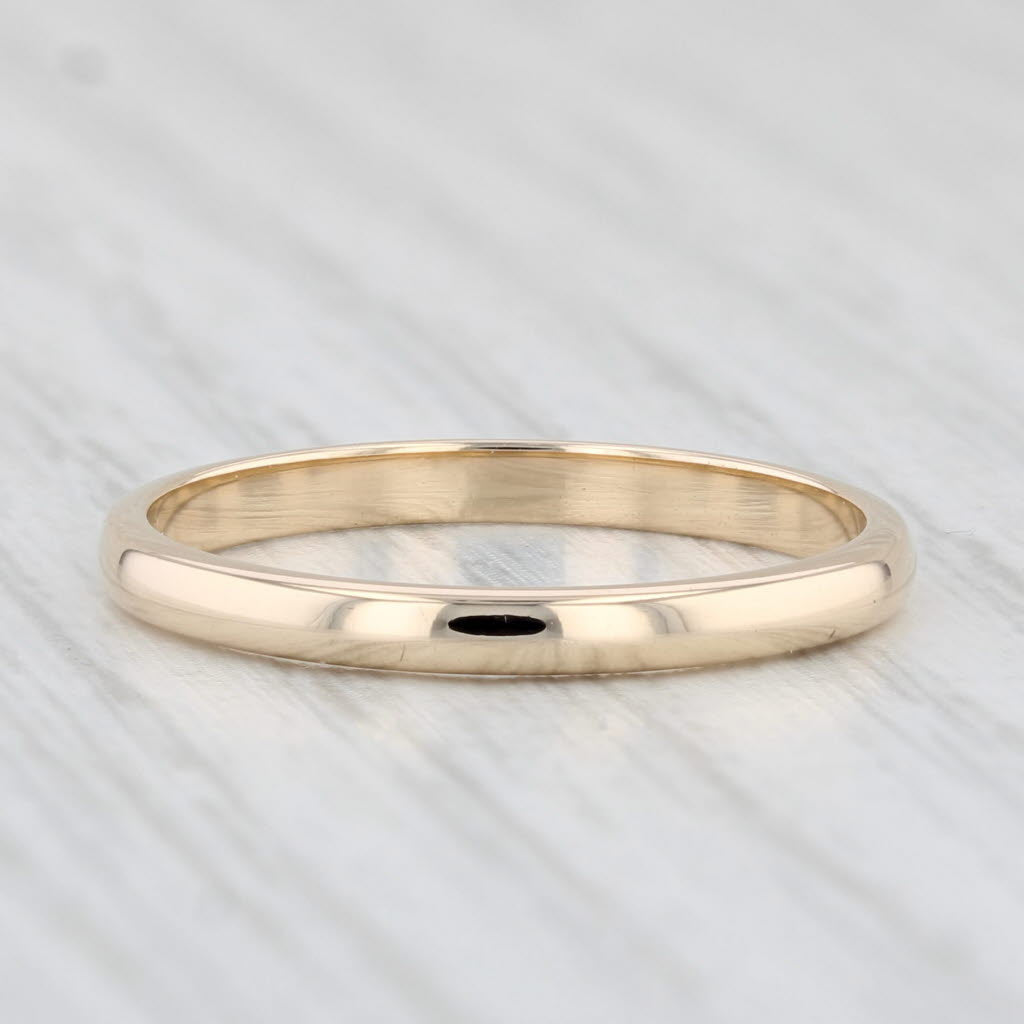 Light Gray Classic Yellow Gold Wedding Band 14k Size 7 Ring Stackable