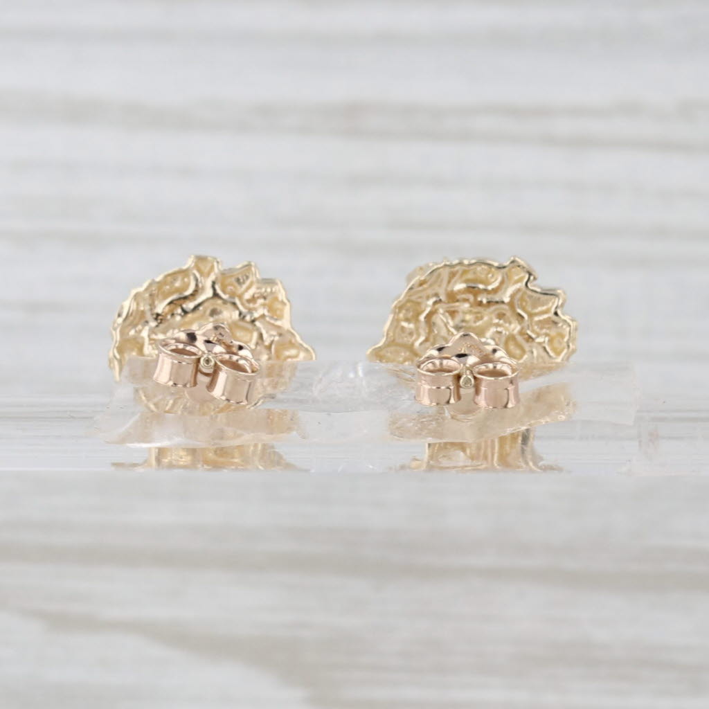 Nugget Stud Earrings 10k Yellow Gold Studs