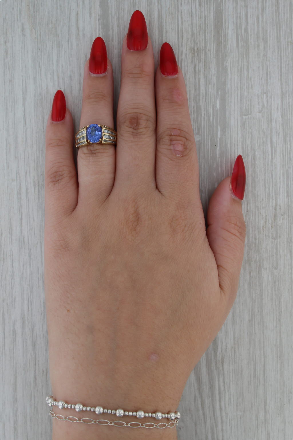 2.86ctw Oval Tanzanite Diamond Ring 14k Yellow Gold Size 6