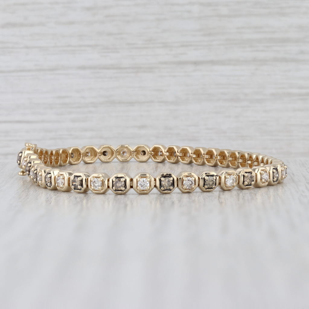 Le Vian 1.80ctw Champagne Diamond Tennis Bracelet 14k Yellow Gold 7.25" 4mm
