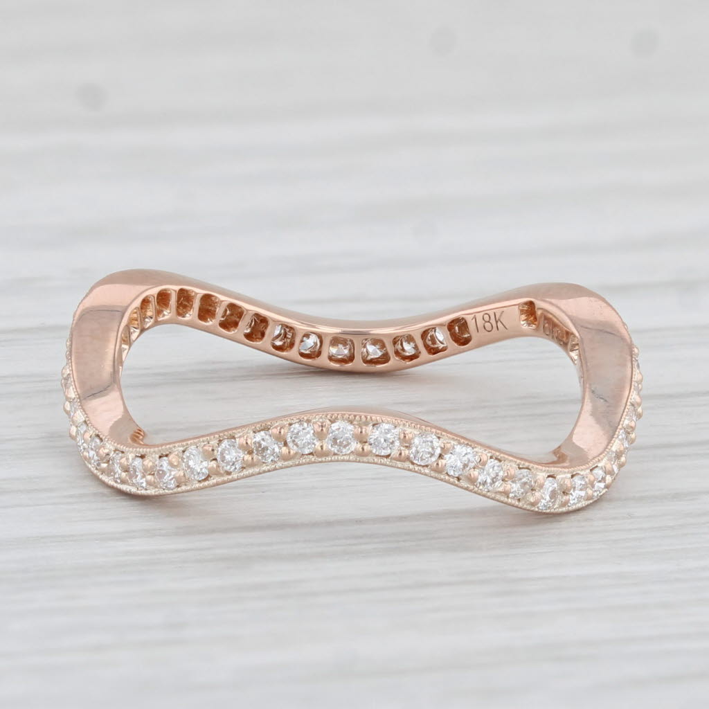 Light Gray New Beverley K 0.35ctw Contoured Curved Diamond Eternity Ring 18k Rose Gold Band