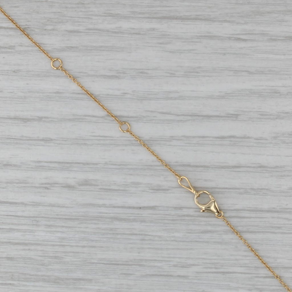 New Diamond Clover Station Necklace 14k Yellow White Gold 18" Adjustable