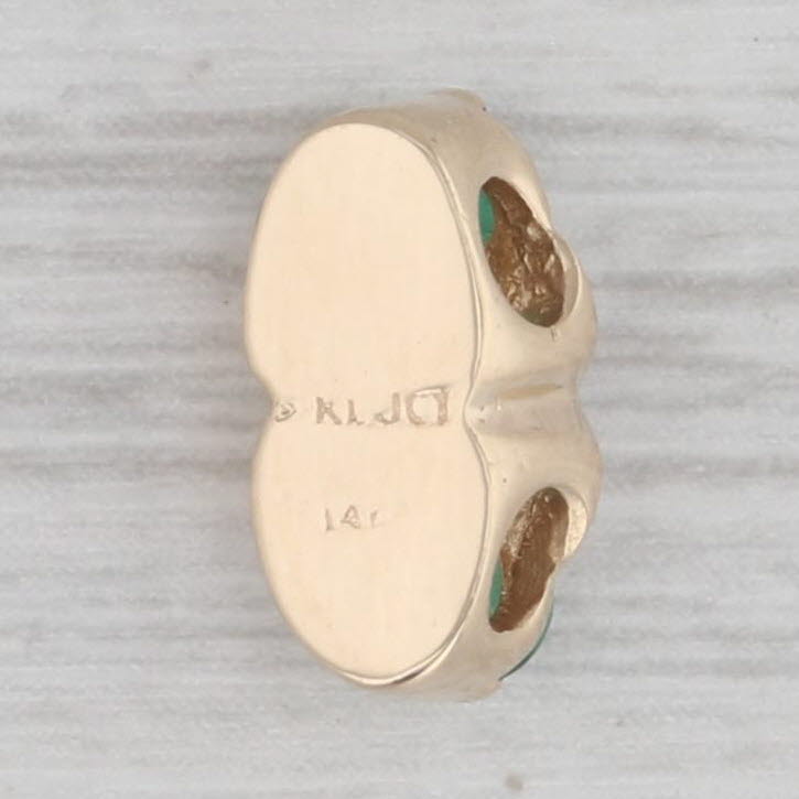 Gray Vintage Richard Klein 0.30ctw Emerald Diamond Slide Bracelet Charm 14k Gold