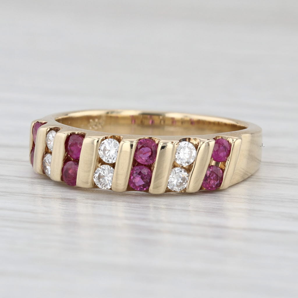 0.74ctw Ruby Diamond Ring 14k Yellow Gold Size 8.25 Stackable