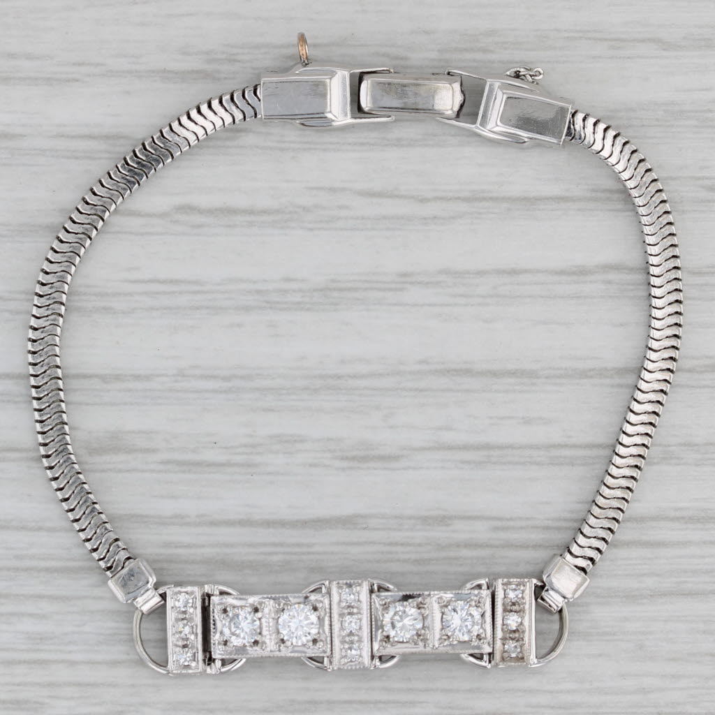 Gray Jabel 0.46ctw Diamond Bracelet 18k Setting 1/20th 10k Gold Filled Chain 5.5"