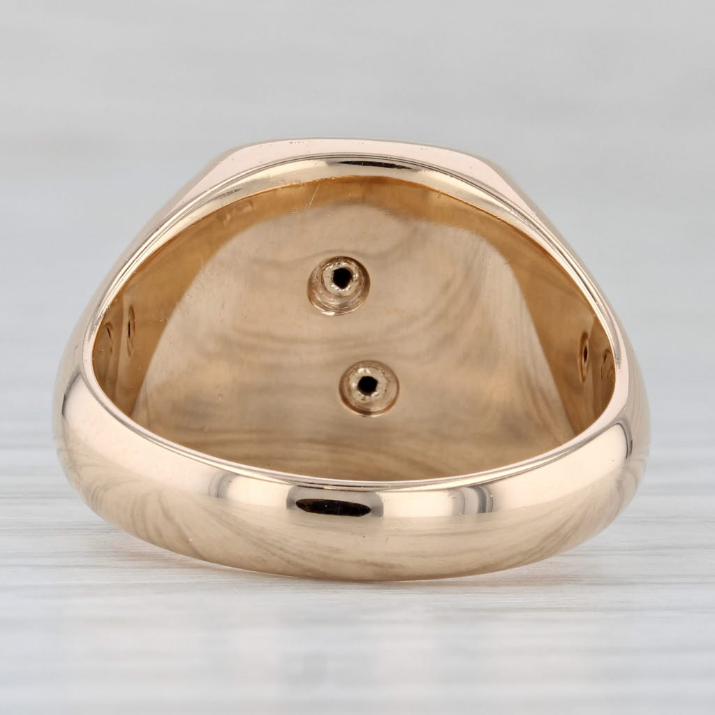Gray Vintage Knights Templar Cross Signet Ring 14k Gold York Rite Masonic Size 9.75