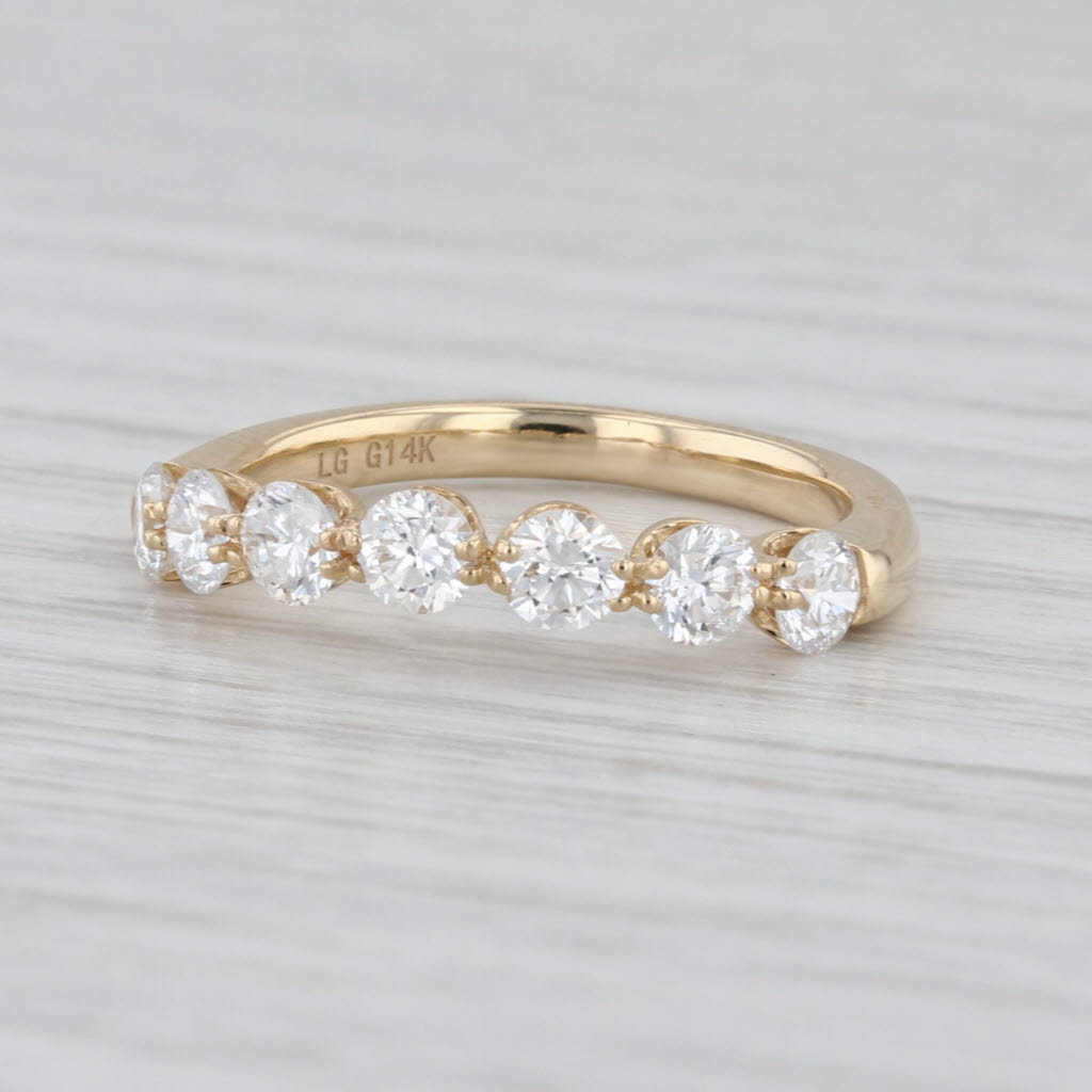 New 1.01ctw Lab Grown Diamond Wedding Band 14k Gold Sz 6.25 Stackable Ring