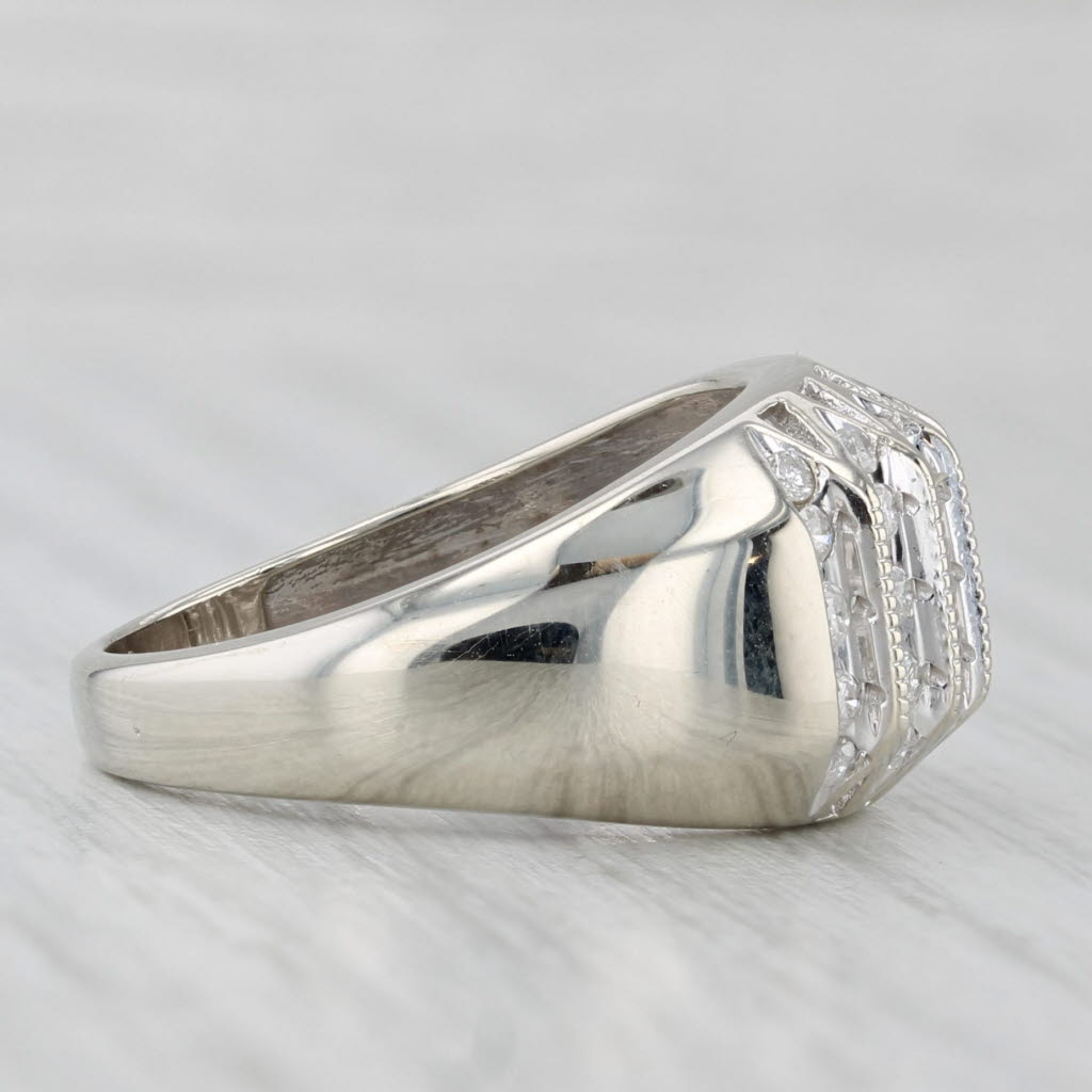 Light Gray 0.38ctw Diamond Rows Ring 10k White Gold Size 7.25