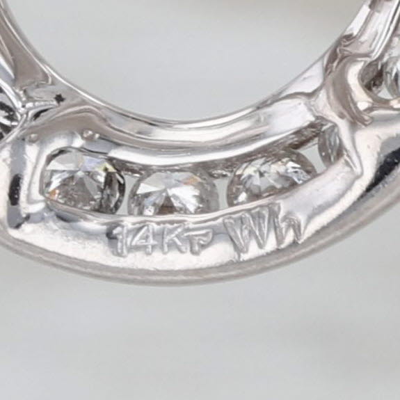 0.40ctw Diamond Loops Drop Earrings 14k White Gold Omega Backs