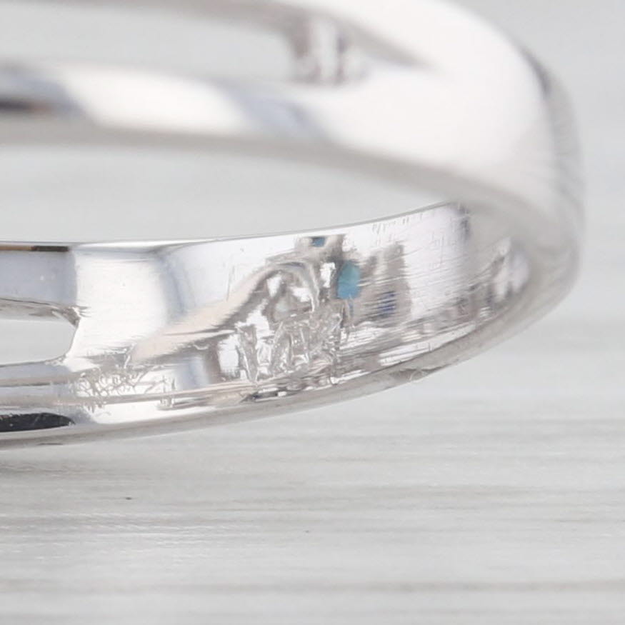 Light Gray 2.50ctw Blue Sapphire White Diamond Cluster Bypass Ring 14k White Gold Cocktail