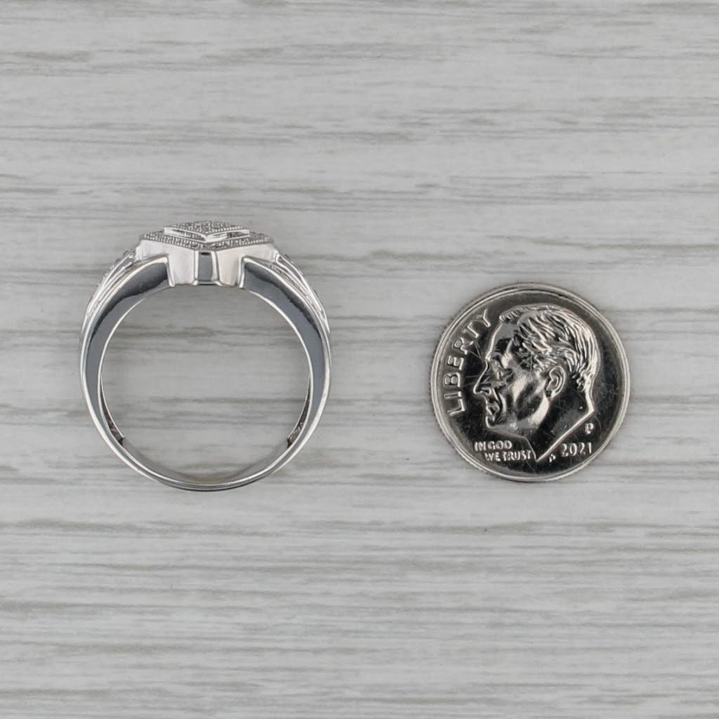 0.10ctw Diamond Engagement Ring 10k White Gold Size 8-8.25