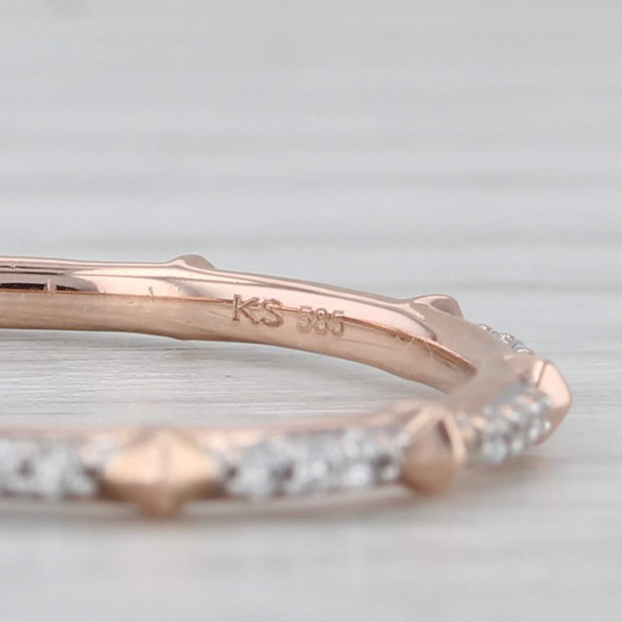 Gray 0.15ctw Diamond Wedding Ring 14k Rose Gold Stackable Eternity Band Size 7.25
