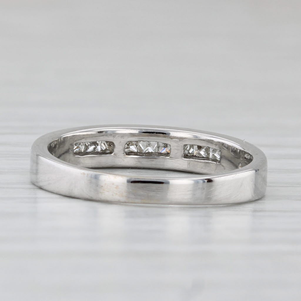Light Gray 0.33ctw Diamond Channel Set Wedding Band 18k White Gold Size 5.25 Ring Stackable