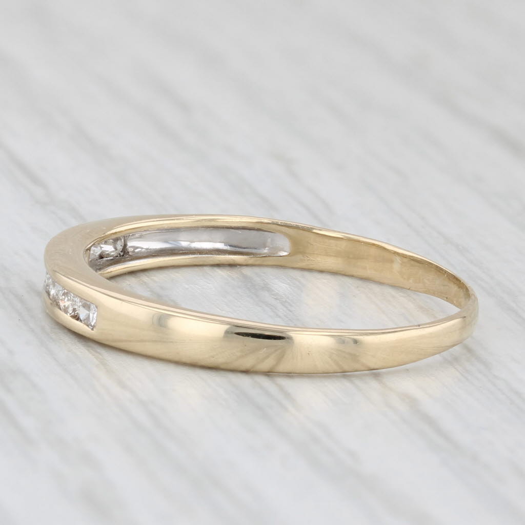 Light Gray 0.13ctw Diamond Wedding Band 14k Yellow Gold Size 8.25 Stackable Ring