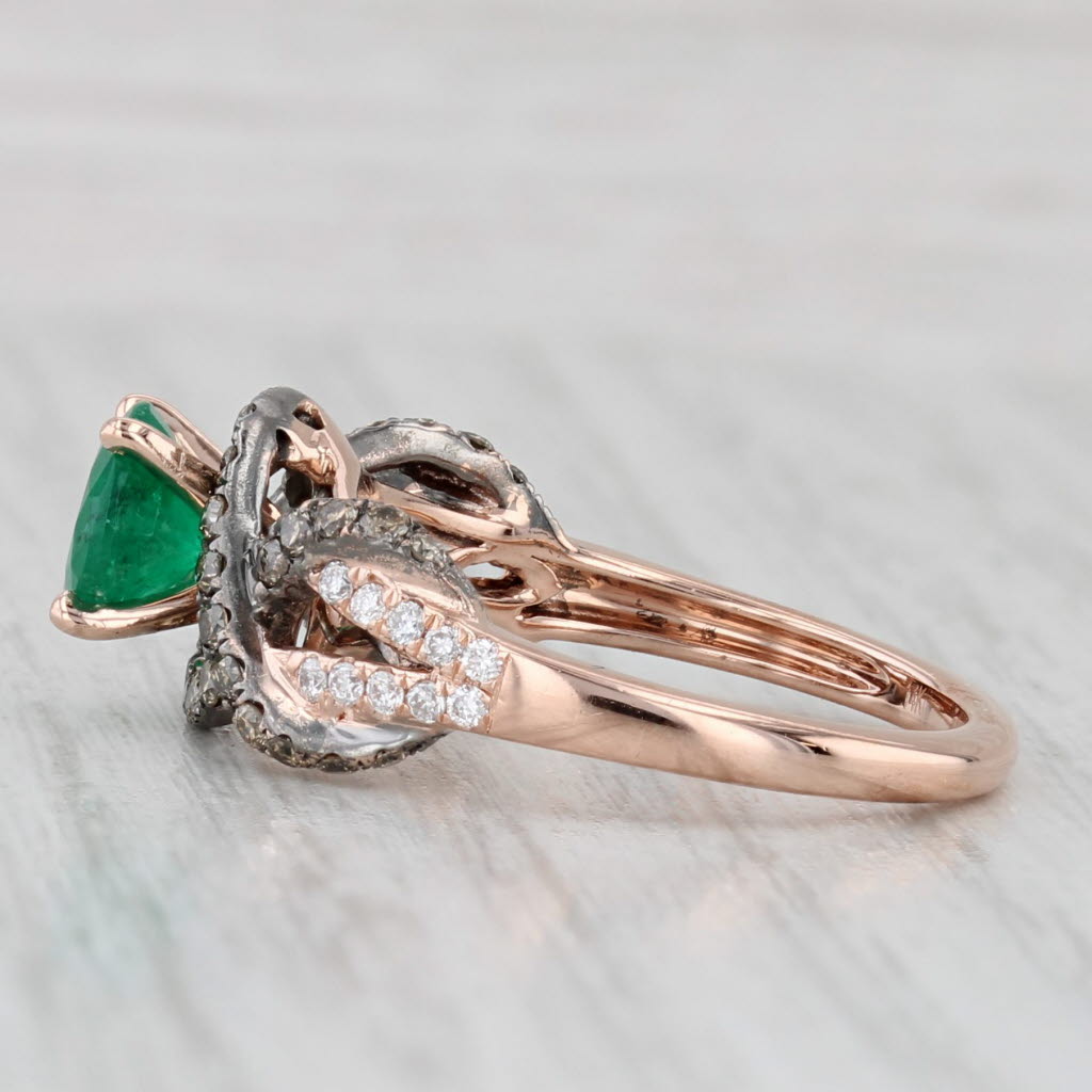 Light Gray Le Vian Emerald Diamond Ring 14k Rose Gold Size 7 Engagement