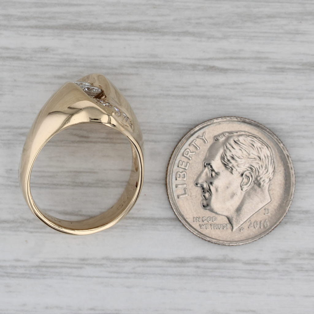 Gray 0.34ctw Diamond Bypass Ring 14k Yellow Gold Size 4.25