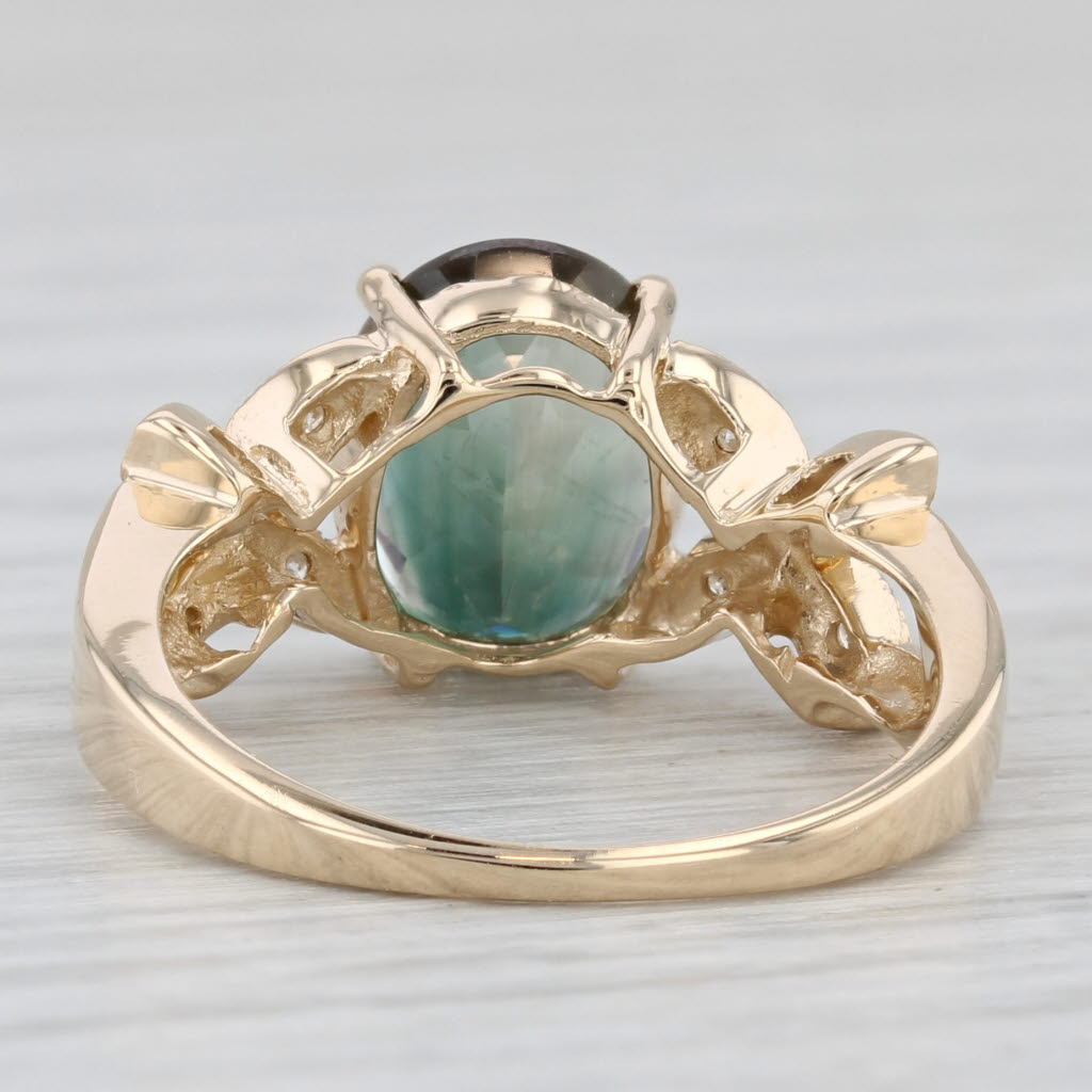 Light Gray 2.38ctw Andesine Labradorite Diamond Ring 14k Yellow Gold Size 6.25