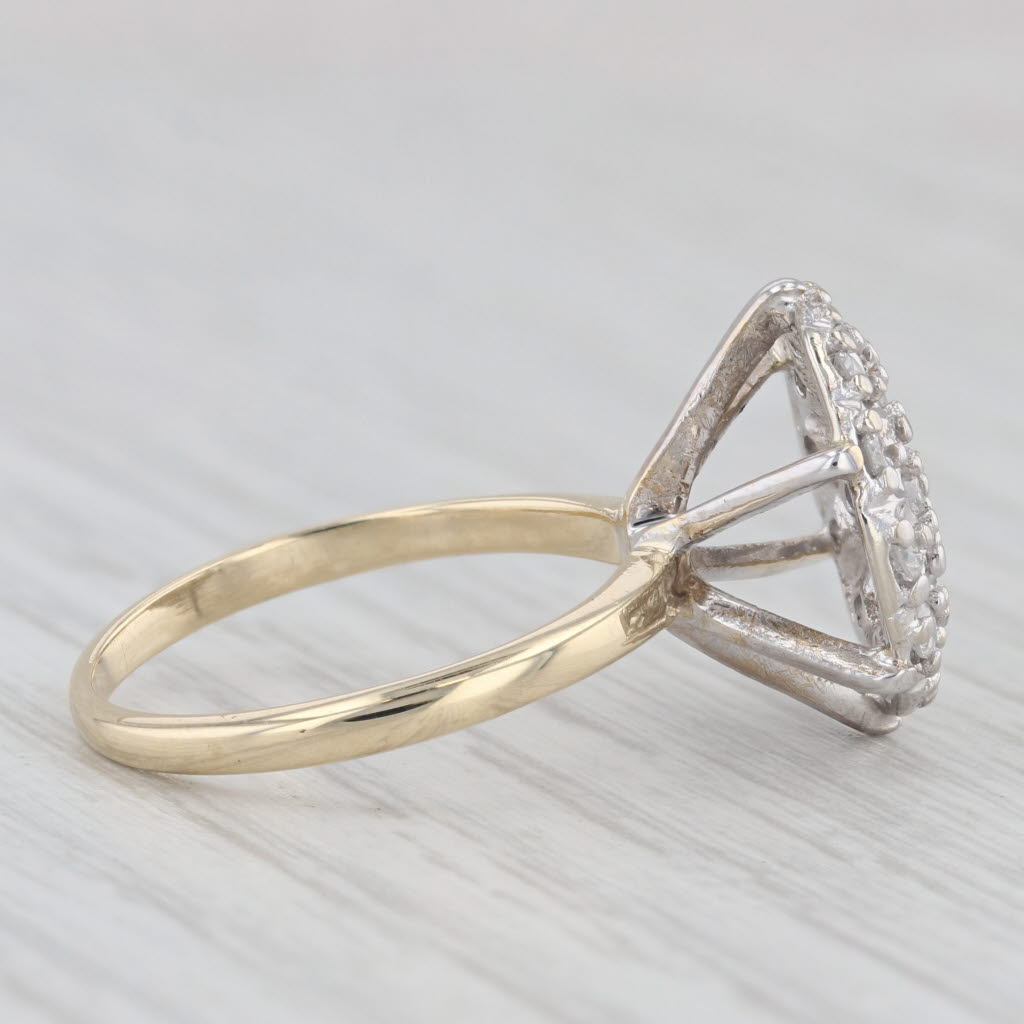 Light Gray Vintage 0.50ctw Diamond Cluster Engagement Ring 10k White Yellow Gold Size 6.5