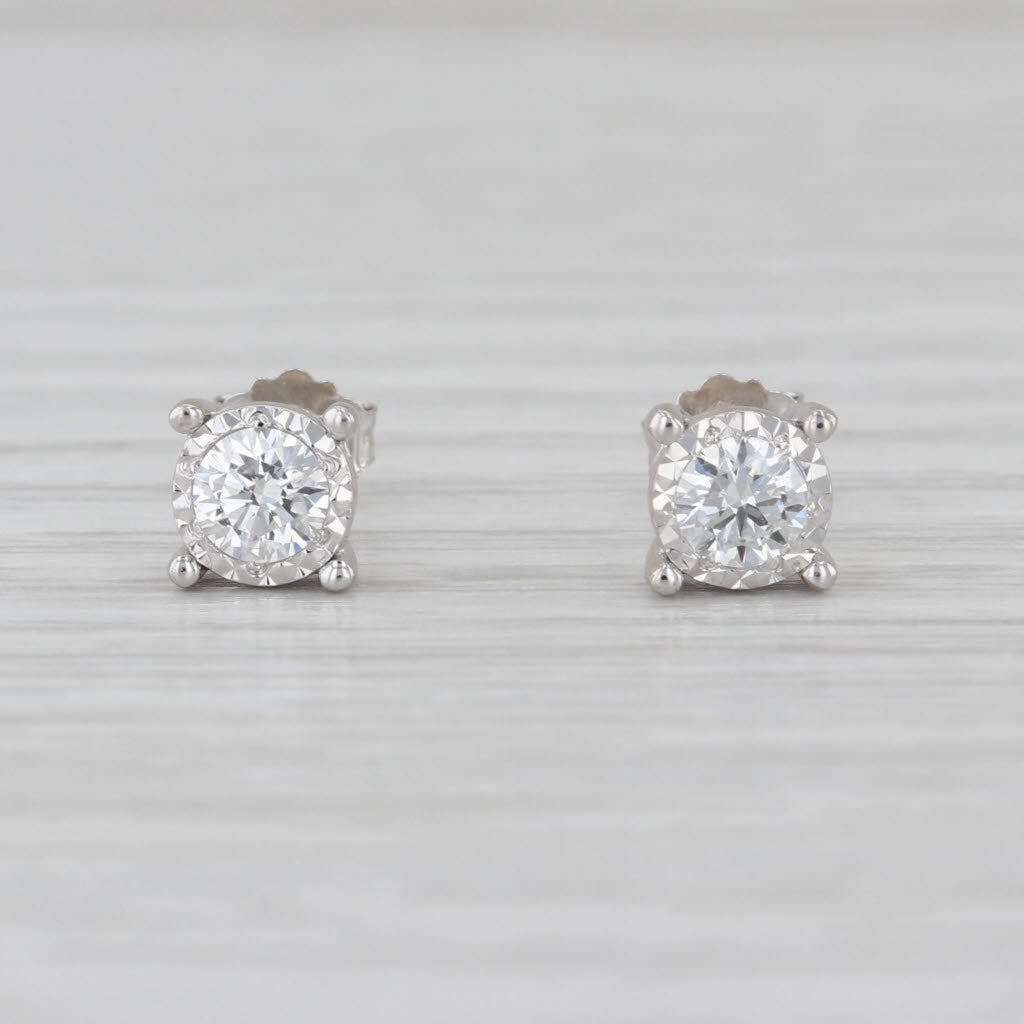 0.50ctw Lab Grown Diamond Solitaire Stud Earrings 14k White Gold Studs VS1-VS2