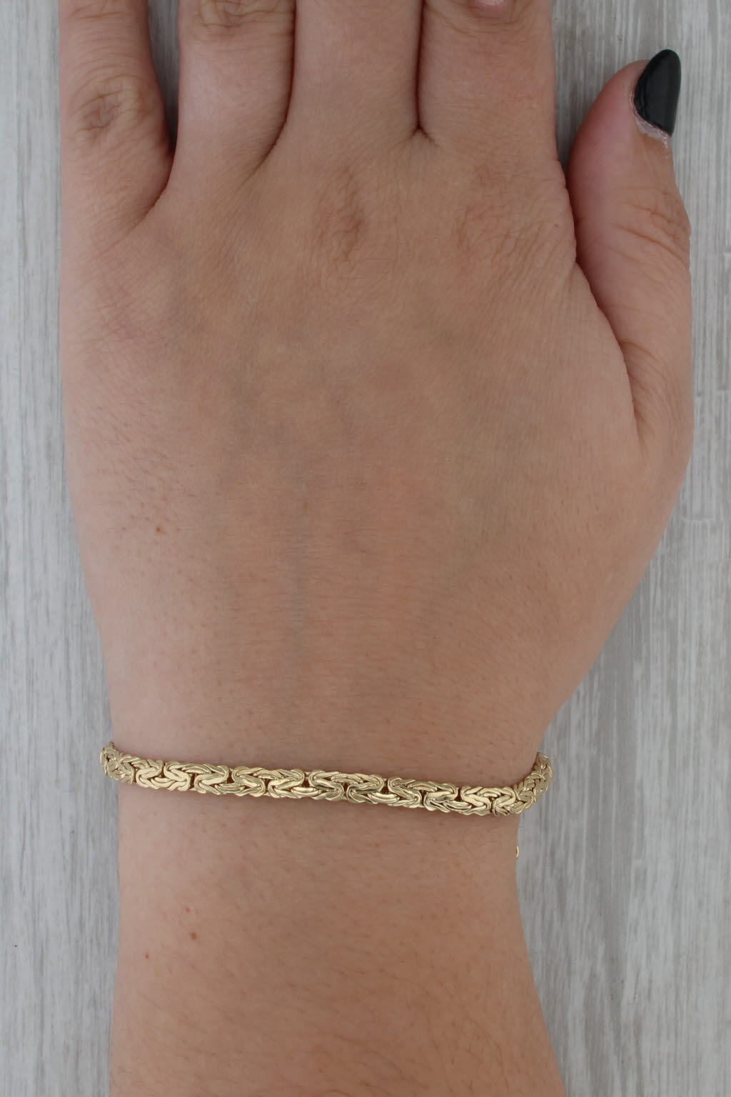 7" 4mm Byzantine Bracelet 14k Yellow Gold Italian