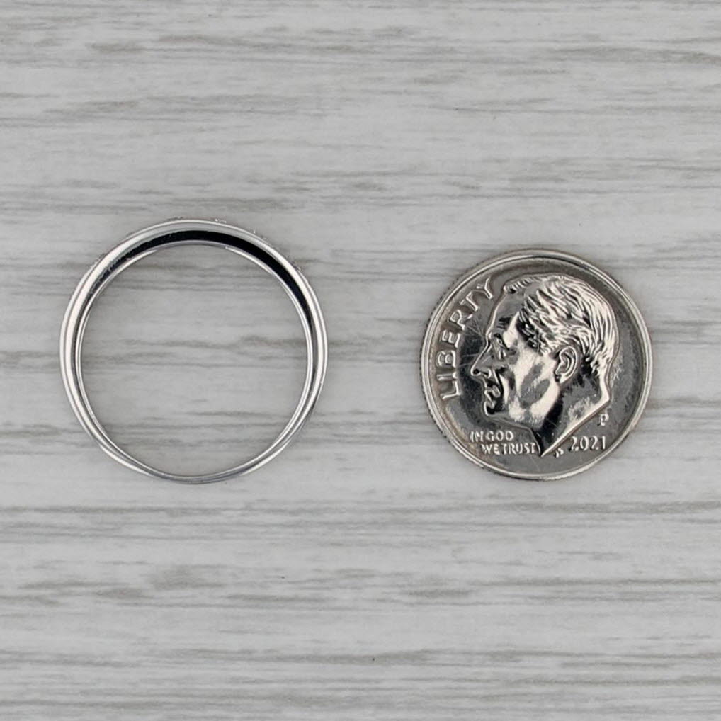 0.25ctw Diamond Wedding Band 18k White Gold Stackable Anniversary Ring Sunj