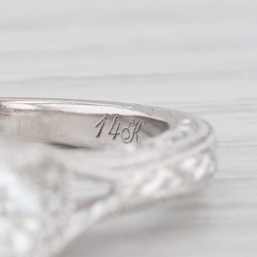 Light Gray Neil Lane 0.68ctw Round Diamond Engagement Ring 14k White Gold Cathedral GIA