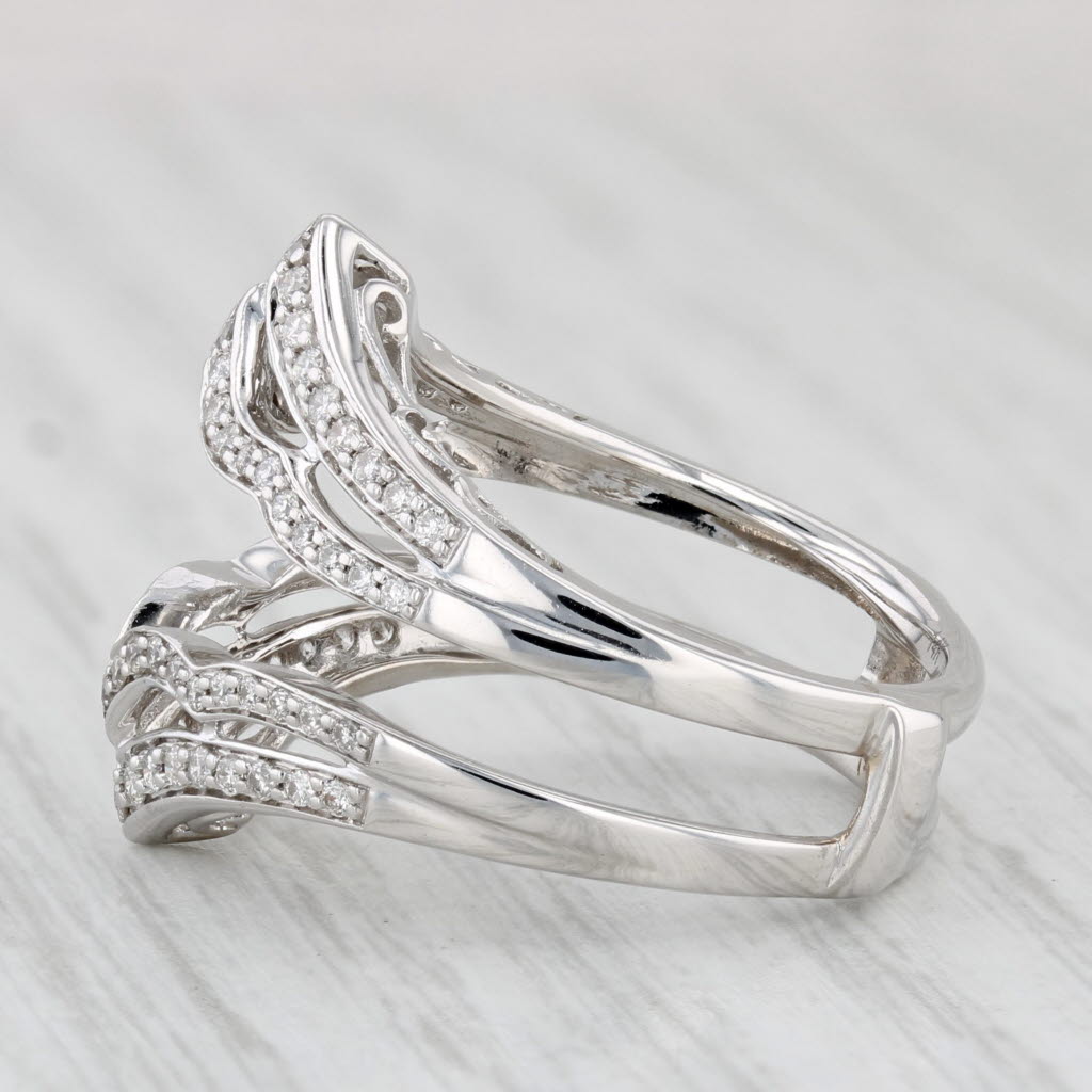 Light Gray 0.25ctw Diamond Enhancer Ring Jacket 14k White Gold Size 6.25 Wedding Bridal