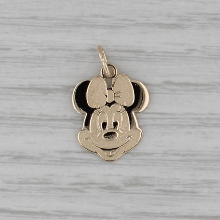 Minnie Mouse Pendant 14k Yellow Gold Disney Cartoon Souvenir Charm