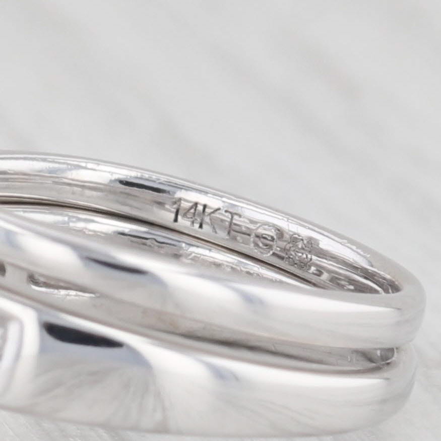 Light Gray 0.91ctw Diamond Engagement Ring Wedding Band Jacket Bridal Set 14k Gold Size 5