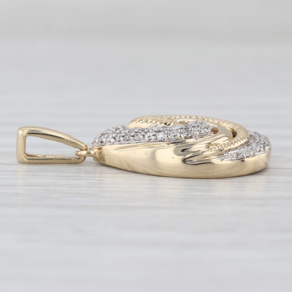 0.35ctw Diamond Swirl Teardrop Pendant 14k Yellow Gold