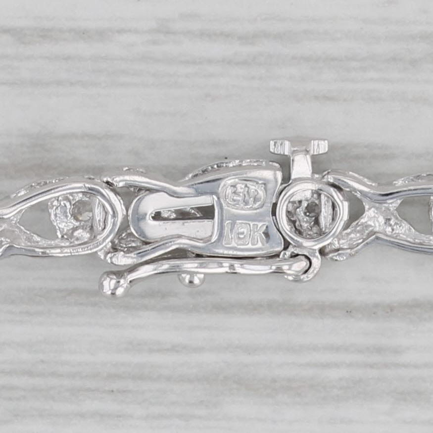 Gray 0.15ctw Diamond XO Tennis Bracelet 10k White Gold 6.25" 3.5mm