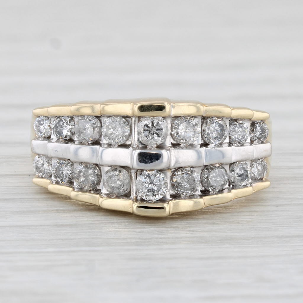 Light Gray 0.76ctw Tiered Diamond Ring 10k Yellow Gold Size 8.25