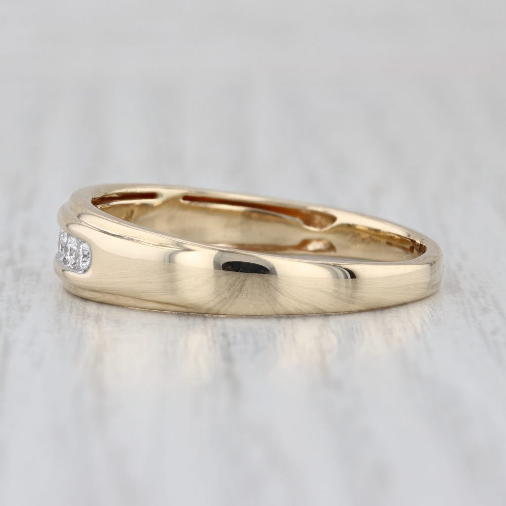 0.23ctw Diamond Men's Wedding Band 14k Yellow Gold Size 12.5 Ring