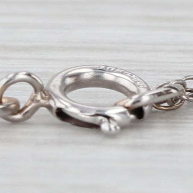 Diamond Openwork Elephant Heart Pendant 14k White Gold 18.25" Rope Chain