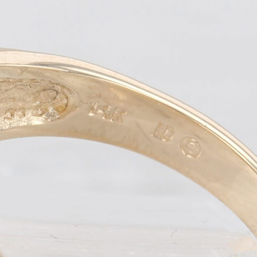 Light Gray 1ctw Diamond contoured Multiband Ring 14k Yellow Gold Size 6.25