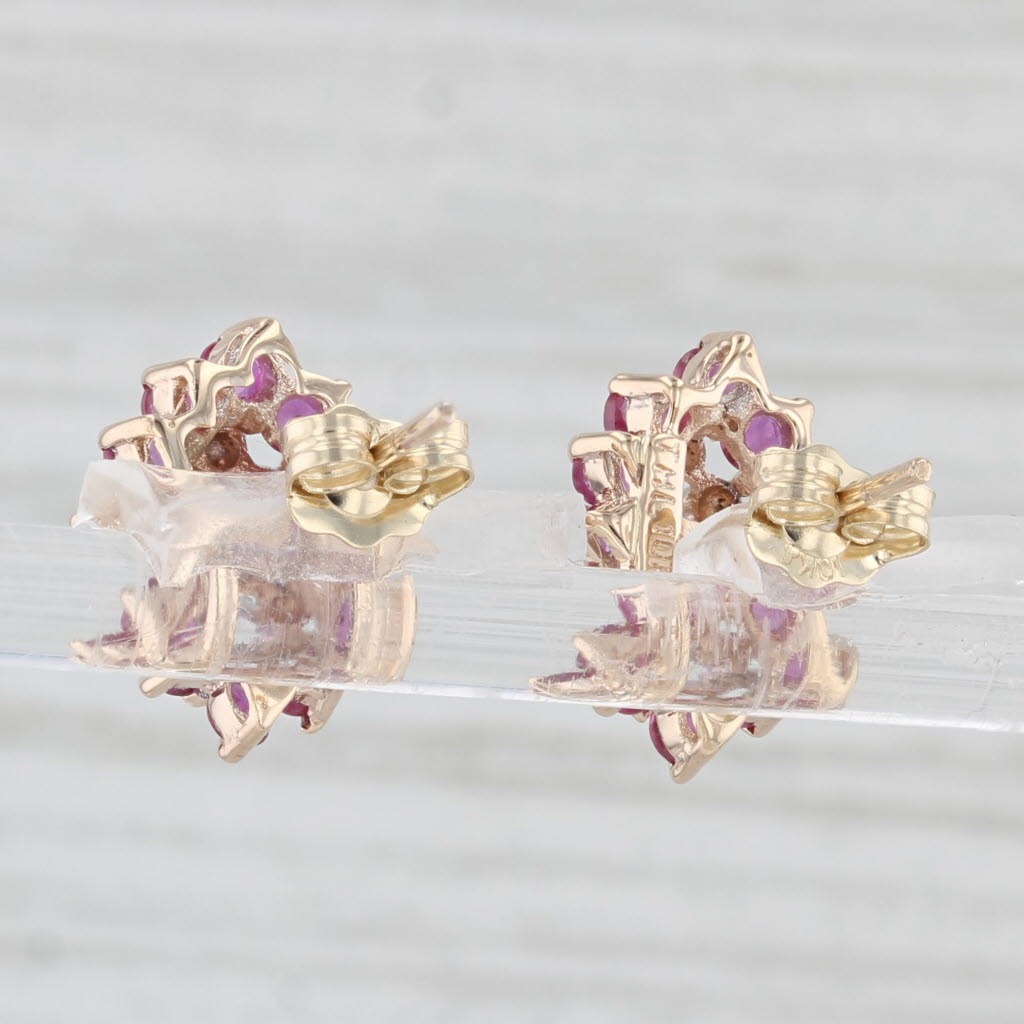 Light Gray 1.30ctw Marquise Ruby Diamond Earrings 10k Yellow Gold