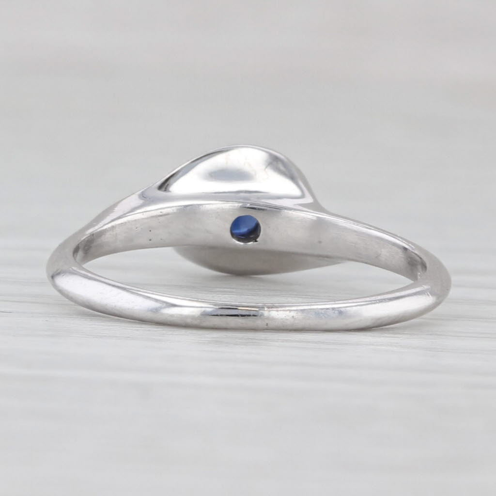 Vintage Traub Orange Blossom 0.20ct Lab Created Sapphire Ring 14k White Gold